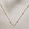 Oro Laminado Basic Necklace, Gold Filled Style Rolo and Ball Design, Polished, Golden Finish, 04.213.0248.30