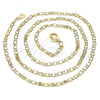 Oro Laminado Basic Necklace, Gold Filled Style Mariner Design, Polished, Golden Finish, 04.213.0217.18
