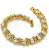 Oro Laminado Tennis Bracelet, Gold Filled Style with White Cubic Zirconia, Polished, Golden Finish, 03.206.0007.07
