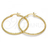 Oro Laminado Medium Hoop, Gold Filled Style Diamond Cutting Finish, Golden Finish, 02.168.0039.40