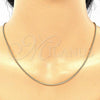 Oro Laminado Basic Necklace, Gold Filled Style Miami Cuban Design, Polished, Golden Finish, 04.213.0090.22