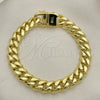 Oro Laminado Basic Bracelet, Gold Filled Style Miami Cuban Design, Polished, Golden Finish, 03.278.0002.08