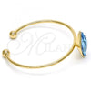 Oro Laminado Individual Bangle, Gold Filled Style with Light Turquoise Swarovski Crystals, Polished, Golden Finish, 07.239.0006.10 (02 MM Thickness, One size fits all)