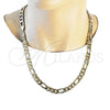 Oro Laminado Basic Necklace, Gold Filled Style Figaro Design, Polished, Golden Finish, 04.213.0284.24