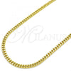 Oro Laminado Basic Necklace, Gold Filled Style Miami Cuban Design, Polished, Golden Finish, 04.213.0095.22