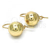Oro Laminado Leverback Earring, Gold Filled Style Polished, Golden Finish, 02.163.0047