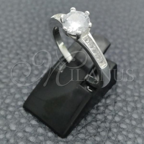 Sterling Silver Wedding Ring, with White Cubic Zirconia, Polished, Silver Finish, 01.398.0003.06