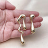 Oro Laminado Stud Earring, Gold Filled Style Teardrop Design, Polished, Golden Finish, 02.428.0005