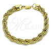 Oro Laminado Basic Bracelet, Gold Filled Style Rope Design, Polished, Golden Finish, 04.213.0334.08