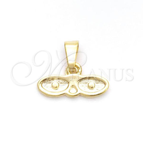 Oro Laminado Religious Pendant, Gold Filled Style Red Polished, Golden Finish, 05.02.0066.1