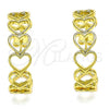 Oro Laminado Stud Earring, Gold Filled Style Heart Design, Polished, Golden Finish, 02.341.0088