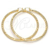 Oro Laminado Extra Large Hoop, Gold Filled Style Hollow Design, Matte Finish, Golden Finish, 02.170.0125.80