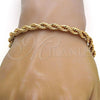 Gold Tone Basic Bracelet, Rope Design, Polished, Golden Finish, 04.242.0042.09GT
