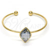 Oro Laminado Individual Bangle, Gold Filled Style with Crystal Blue Shade Swarovski Crystals, Polished, Golden Finish, 07.239.0006.6 (02 MM Thickness, One size fits all)