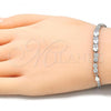Sterling Silver Fancy Bracelet, with White Cubic Zirconia, Polished, Rhodium Finish, 03.286.0011.07