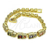 Oro Laminado Fancy Bracelet, Gold Filled Style with Multicolor Cubic Zirconia, Polished, Golden Finish, 03.283.0091.1.07