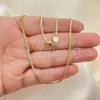 Oro Laminado Basic Necklace, Gold Filled Style Box Design, Polished, Golden Finish, 5.222.039.22
