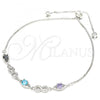 Sterling Silver Fancy Bracelet, Infinite Design, with Multicolor Cubic Zirconia, Polished, Rhodium Finish, 03.175.0002.11