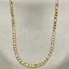 Oro Laminado Basic Necklace, Gold Filled Style Figaro Design, Polished, Golden Finish, 5.222.017.18