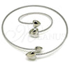 Rhodium Plated Necklace and Bracelet, Heart Design, with White Cubic Zirconia, Polished, Rhodium Finish, 06.421.0003.1