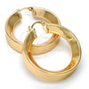 Oro Laminado Medium Hoop, Gold Filled Style Hollow Design, Polished, Golden Finish, 02.261.0009.40