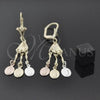 Oro Laminado Chandelier Earring, Gold Filled Style Guadalupe Design, Polished, Tricolor, 02.63.2277