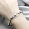 Stainless Steel Fancy Bracelet, Greek Key Design, Polished, Two Tone, 03.63.22993.08