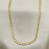 Oro Laminado Basic Necklace, Gold Filled Style Curb Design, Polished, Golden Finish, 04.213.0138.30