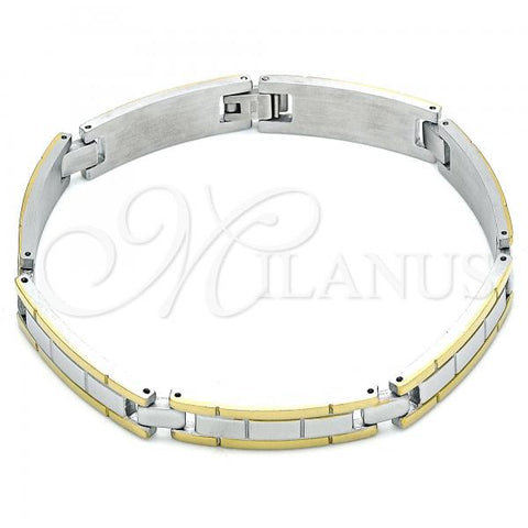 Stainless Steel Solid Bracelet, Polished, Two Tone, 03.114.0349.09