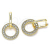 Oro Laminado Huggie Hoop, Gold Filled Style with White Cubic Zirconia, Polished, Golden Finish, 02.210.0486.12