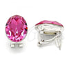 Rhodium Plated Stud Earring, with Rose Swarovski Crystals, Polished, Rhodium Finish, 02.239.0015.1