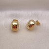 Oro Laminado Stud Earring, Gold Filled Style Polished, Golden Finish, 02.342.0332