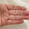 Oro Laminado Basic Necklace, Gold Filled Style Long Box Design, Polished, Golden Finish, 5.223.030.18