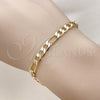 Oro Laminado Basic Bracelet, Gold Filled Style Figaro Design, Polished, Golden Finish, 5.222.014.07