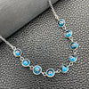Sterling Silver Fancy Necklace, Evil Eye and Snake Design, with Turquoise Crystal, Polished, Silver Finish, 04.401.0009.18