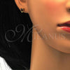 Stainless Steel Stud Earring, Star Design, with Brown Crystal, Polished, Golden Finish, 02.271.0016.6