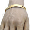 Oro Laminado ID Bracelet, Gold Filled Style Polished, Golden Finish, 03.168.0023.09