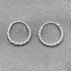 Sterling Silver Small Hoop, Diamond Cutting Finish, Silver Finish, 02.401.0027.12