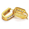 Oro Laminado Small Hoop, Gold Filled Style with White Cubic Zirconia, Polished, Golden Finish, 02.196.0018.15
