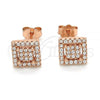 Sterling Silver Stud Earring, with White Cubic Zirconia, Polished, Rose Gold Finish, 02.174.0083.1