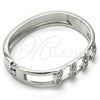 Rhodium Plated Individual Bangle, with White Crystal, Polished, Rhodium Finish, 07.252.0048.1.05 (12 MM Thickness, Size 5 - 2.50 Diameter)