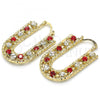 Oro Laminado Small Hoop, Gold Filled Style with Garnet and White Crystal, Polished, Golden Finish, 02.122.0101.1.25