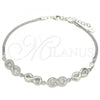 Sterling Silver Fancy Bracelet, Infinite Design, with White Micro Pave, Polished, Rhodium Finish, 03.286.0022.08