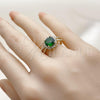 Oro Laminado Multi Stone Ring, Gold Filled Style Cluster Design, with Green and White Cubic Zirconia, Polished, Golden Finish, 01.282.0006