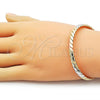 Oro Laminado Individual Bangle, Gold Filled Style Polished, Tricolor, 07.170.0056.1