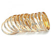 Gold Plated Dozen Bangle, Diamond Cutting Finish, Tricolor, 5.264.002.02 (06 MM Thickness, Size 2 - 1.75 Diameter)