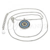 Sterling Silver Pendant Necklace, with Multicolor Micro Pave, Polished, Rhodium Finish, 04.336.0074.16