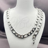 Stainless Steel Necklace and Bracelet, Figaro Design, Polished, Steel Finish, 06.116.0030