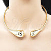 Oro Laminado Fancy Necklace, Gold Filled Style Teardrop Design, Polished, Golden Finish, 04.163.0007.17