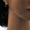 Oro Laminado Huggie Hoop, Gold Filled Style with White Cubic Zirconia, Polished, Golden Finish, 02.196.0064.15